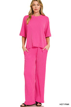 Load image into Gallery viewer, Raised Ribbed Boxy Top/Wide Leg Pants Set