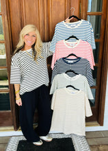 Load image into Gallery viewer, Striped Oversized Washed Cotton Tee
