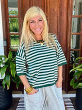 Load image into Gallery viewer, Striped Gray Knit Top
