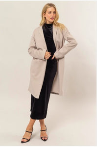 Oatmeal Knit Open Front Coat