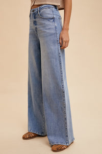 Anniewear Comfort Stretch High Rise Wide Leg Jeans