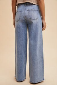 Anniewear Comfort Stretch High Rise Wide Leg Jeans