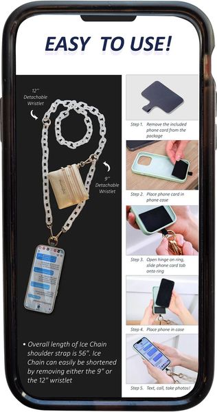 Clip&Go Ice Phone Chain with Gold Coin Pouch