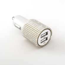 Load image into Gallery viewer, Bling Dual Usb Car Charger with Lightning Cable
