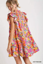 Load image into Gallery viewer, Candy Rush Floral V-Notched Tiered Dress
