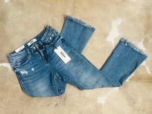Mica Denim High Rise Crop Flare Jeans