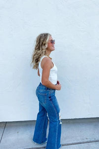 High Rise Distressed Dad Jeans by Blakeley Designs