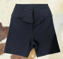 Load image into Gallery viewer, Black Ribbed Rae Mode Biker Shorts
