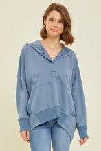 Load image into Gallery viewer, Dusty Blue Oversized Hooded Pullover
