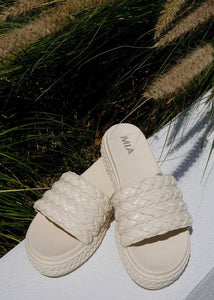 Mia Ivory Braided Platform Sandals