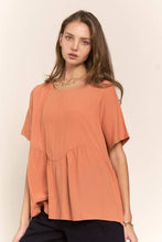 Load image into Gallery viewer, Terracotta Flowy Babydoll Top
