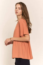 Load image into Gallery viewer, Terracotta Flowy Babydoll Top
