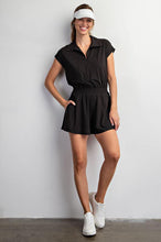 Load image into Gallery viewer, Quarter Zip Babysuede  Romper with Pockets
