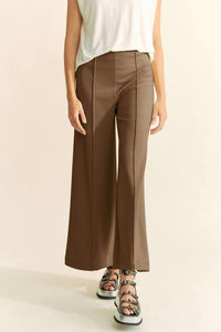 Chocolate High Waisted Wideleg Ponte Pant