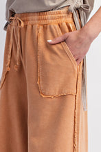 Load image into Gallery viewer, Pumpkin Mineral Washed Easel Wide Leg Crops
