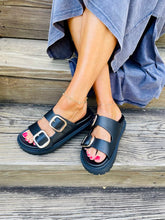 Load image into Gallery viewer, MIA Tumbled Double Buckle Slide Sandal : 2 colors
