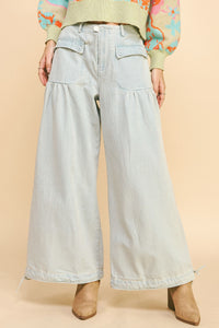 Denim Mid-Rise Balloon Convertible Cinch Pants