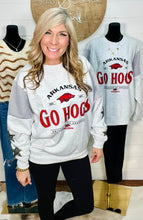 Load image into Gallery viewer, Heather Gray Mesh Shoulder Razorbacks Sweatshirt
