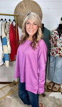 Load image into Gallery viewer, Grape Long Sleeve Ribbed Knit Poncho Top
