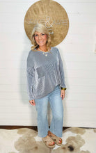 Load image into Gallery viewer, Striped Ribbed Oversized Long Sleeve Top
