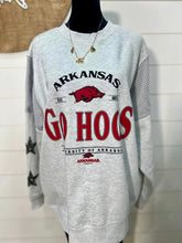 Load image into Gallery viewer, Heather Gray Mesh Shoulder Razorbacks Sweatshirt
