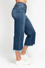 Load image into Gallery viewer, Judy Blue High Waisted Button Fly Raw Hem Wide Leg Crop Jeans
