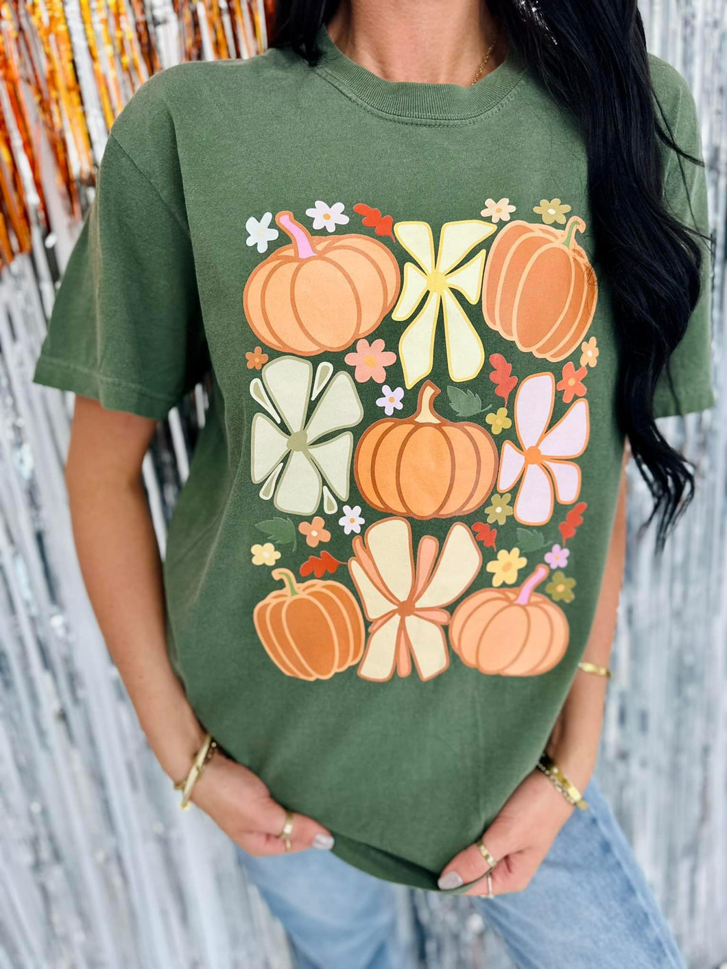 Funky Floral Pumpkin Tee