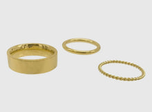 Load image into Gallery viewer, 14K Gold Plated Stainless Steel Non-Tarnish Triple Stacking Rings
