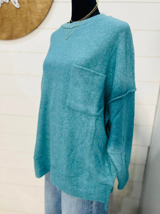 Brushed Melange Pocket Sweater