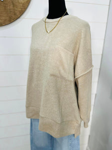 Brushed Melange Pocket Sweater