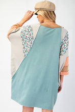 Load image into Gallery viewer, Dusty Teal Washed Color Mix Terry Knit Dress
