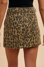 Load image into Gallery viewer, Leopard Cargo Mini Skirt
