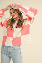 Load image into Gallery viewer, Georgia Peach Checkered Sweater
