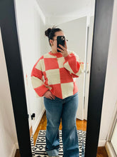 Load image into Gallery viewer, Georgia Peach Checkered Sweater
