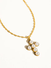 Load image into Gallery viewer, Tarnish Resistant Pearl Cross Necklace

