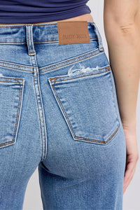 Judy Blue High Waist Trouser Pocket Wide Leg Jeans