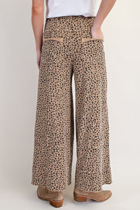Easel Cheetah Wide Leg Pants