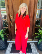 Load image into Gallery viewer, Red Coastal Wide Leg Set
