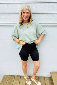 6.5” Black Babysuede Biker Shorts
