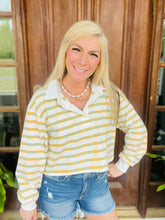 Load image into Gallery viewer, Spring Collared Cropped Boxy Top by Papermoon
