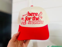 Load image into Gallery viewer, &quot;Here for the Snacks&quot; Embroidered Hat
