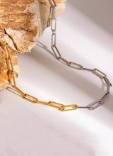 Load image into Gallery viewer, Tarnish Resistant 18K Stainless Steel Split Metal Paperclip Necklace
