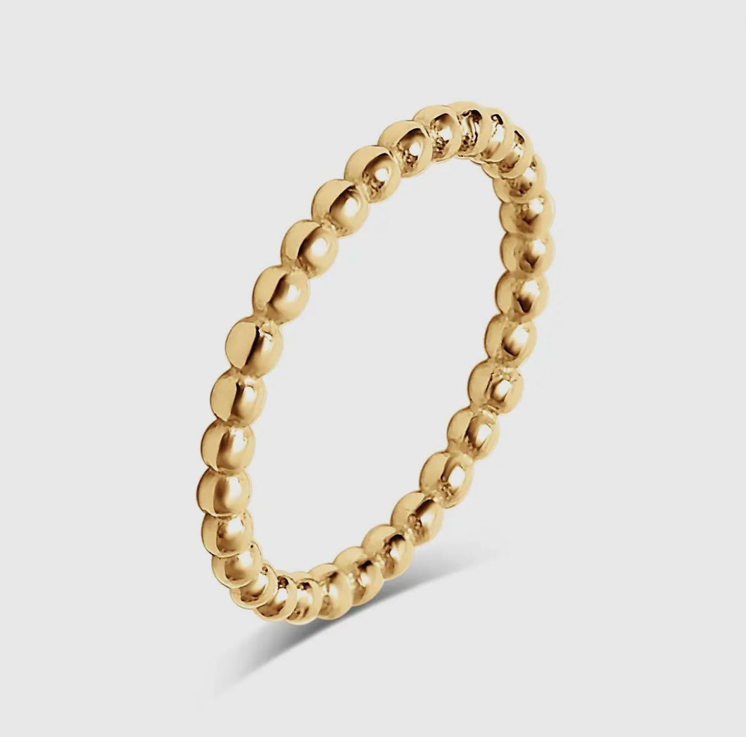 Water Resistant Gold Beaded Ring