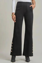 Load image into Gallery viewer, Black Gala Button Hem Flare Pants
