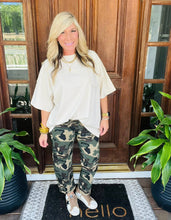 Load image into Gallery viewer, Risen Camo High Rise Cuffed Barrel Jeans
