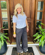 Load image into Gallery viewer, Washed Black Cozy Drawstring Wide Leg Pants
