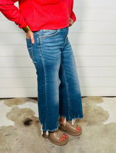 Load image into Gallery viewer, Zenana Medium Wash Kick Crop Flare Jeans
