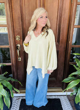 Load image into Gallery viewer, Matcha Latte Textured Oversized V-Neck Top
