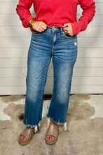 Load image into Gallery viewer, Zenana Medium Wash Kick Crop Flare Jeans
