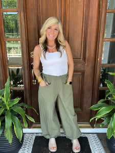 Olive Costa Pocket Pants by Blakeley